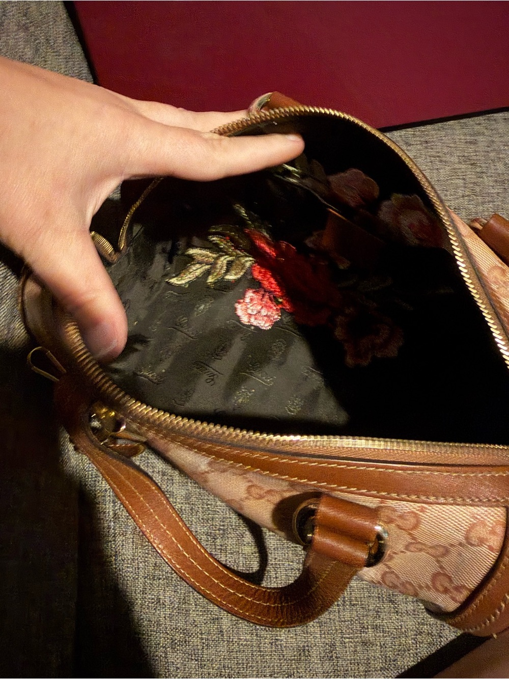 Gucci Pink/Brown GG Crystal Duchessa Small Boston Bag - Picture 11 of 16
